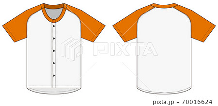 Short-sleeved baseball shirt / T-shirt template - Stock Illustration  [70016354] - PIXTA