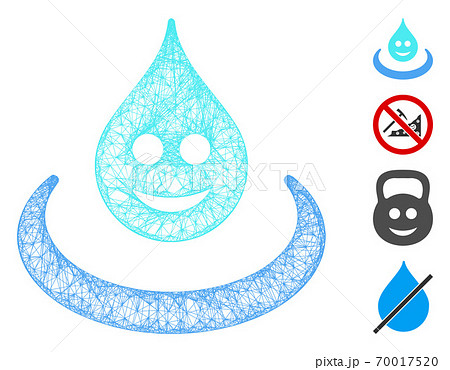 Smile Drop Ripple Web Vector Mesh Illustration 70017520