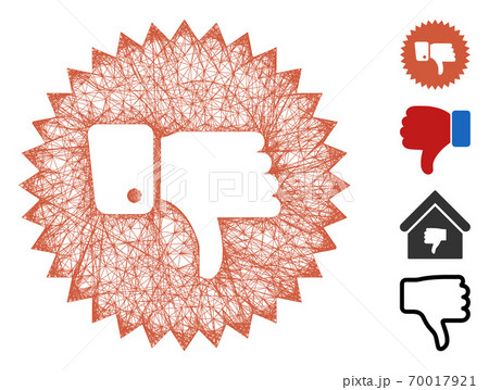 Negative Thumb Medal Web Vector Mesh Illustration Negative Thumb Medal Web Vector Mesh Illustration 70017921