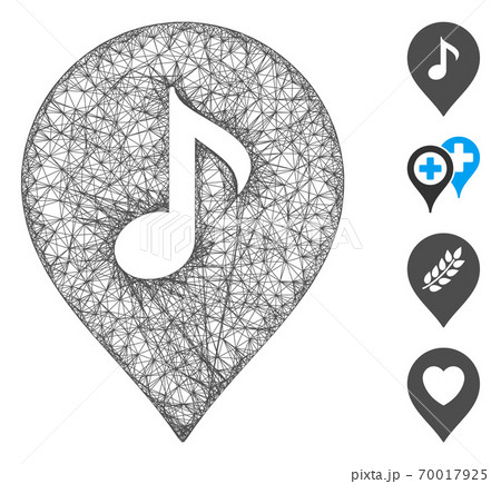 Music Marker Web Vector Mesh Illustration Music Marker Web Vector Mesh Illustration 70017925