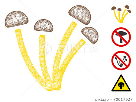 Mushrooms Web Vector Mesh Illustration 70017927