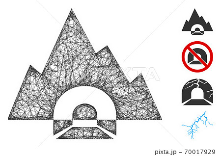 Mountain Tunnel Web Vector Mesh Illustration 70017929