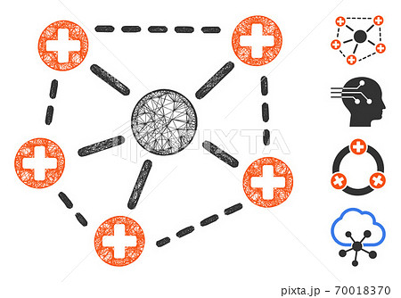 Medical Network Structure Web Vector Mesh Illustration Medical Network Structure Web Vector Mesh Illustration 70018370