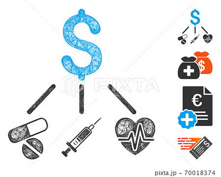 Medical Budget Web Vector Mesh Illustration 70018374