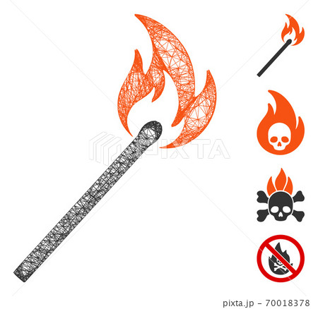 Match Fire Web Vector Mesh Illustration Match Fire Web Vector Mesh Illustration 70018378