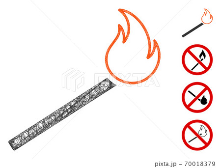 Match Fire Web Vector Mesh Illustration Match Fire Web Vector Mesh Illustration 70018379