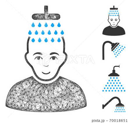 Head Shower Web Vector Mesh Illustration 70018651
