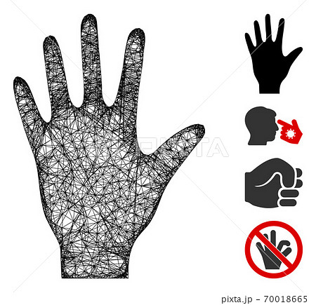 Hand Web Vector Mesh Illustration Hand Web Vector Mesh Illustration 70018665