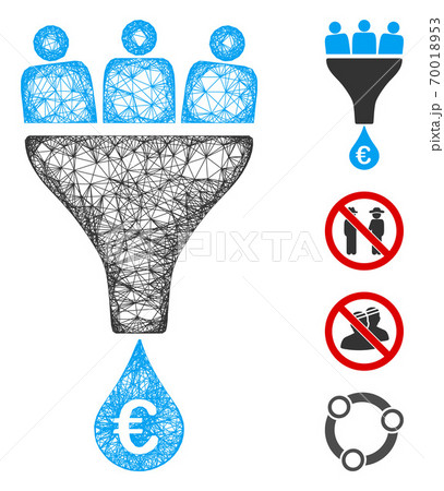 Euro Sales Funnel Web Vector Mesh Illustration Euro Sales Funnel Web Vector Mesh Illustration 70018953