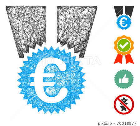 Euro Medal Web Vector Mesh Illustration Euro Medal Web Vector Mesh Illustration 70018977