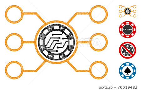 Casino Chip Circuit Web Vector Mesh Illustration 70019482