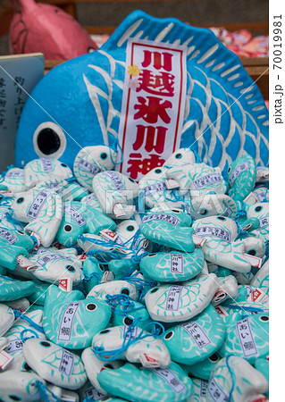 川越氷川神社 おみくじ 縁結びの神 安産祈願の写真素材