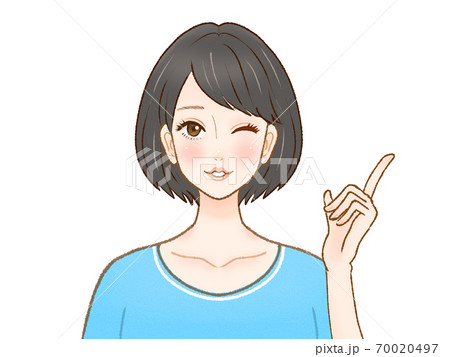 説明するクールな大人女性のイラスト素材