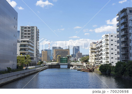 東京 月島川の風景 東京 月島川の風景 70020698
