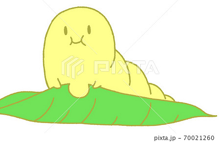 葉っぱを食べるイモムシ(黄色) 葉っぱを食べるイモムシ(黄色) 70021260