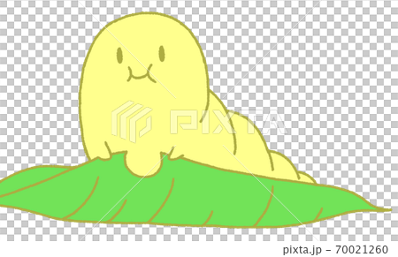 葉っぱを食べるイモムシ(黄色) 葉っぱを食べるイモムシ(黄色) 70021260