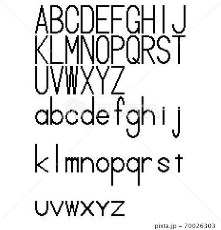 ドット絵のアルファベット黒 70026303