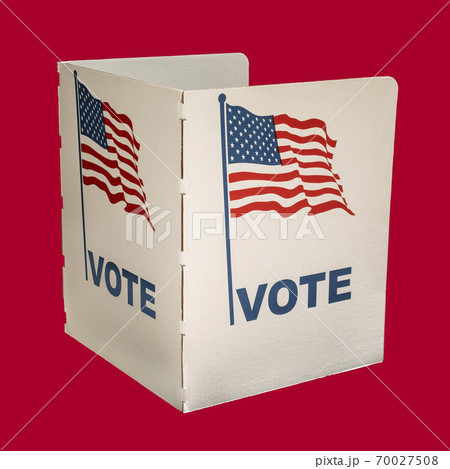 Voting ballot on red background Voting ballot on red background 70027508