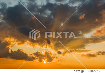 Sunset sky with clouds 70027528