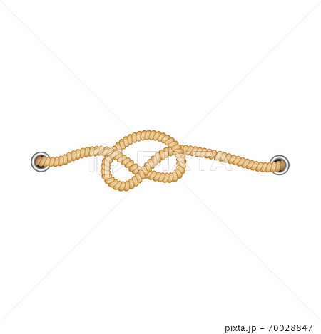 Sea or nautical rope sailor's marine knot realistic vector illustration isolated. 70028847
