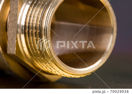 Macro of Brass Fittings For Water And Gas Installation Macro of Brass Fittings For Water And Gas Installation 70029038
