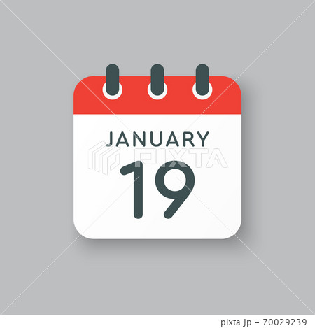 Icon Day Date 19 January Template Calendar Pageのイラスト素材