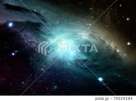 Stars, dust and gas nebula in a far galaxyのイラスト素材 [70029384] - PIXTA