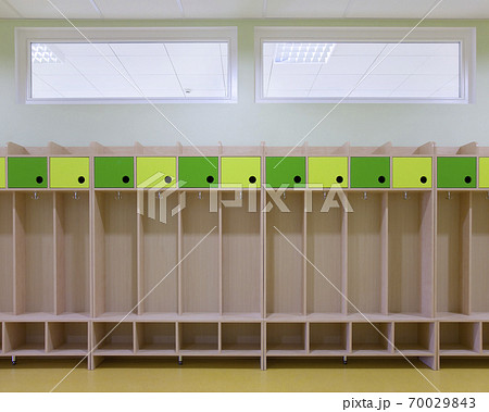 Empty Kindergarten School Lockers Empty Kindergarten School Lockers 70029843