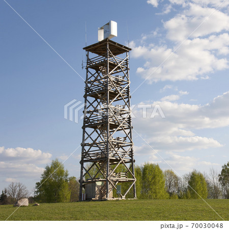 A metal structure, a communications tower. 70030048