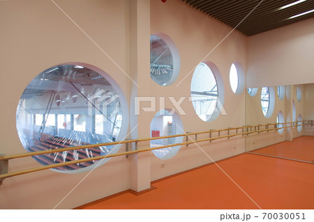 Modern university buildings, architecture and interior, studio with dance barr. 70030051