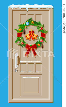 Christmas door decoration isolated 70030281