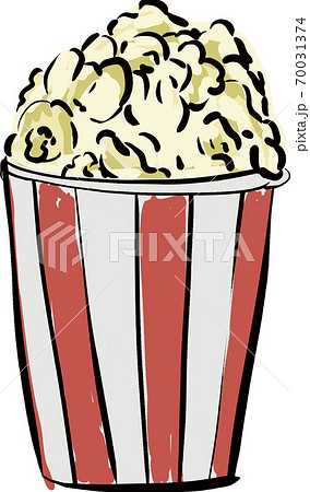 Handwritten Artistic Popcorn Illustration Stock Illustration