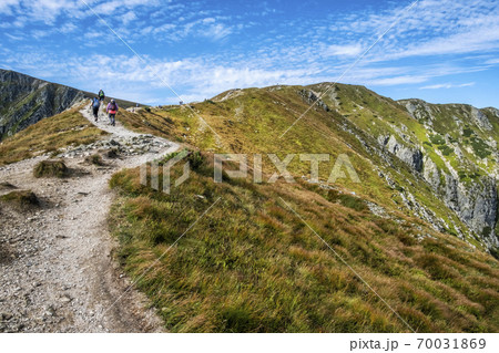 Tourists in Western Tatras, Slovakia, hiking theme 70031869