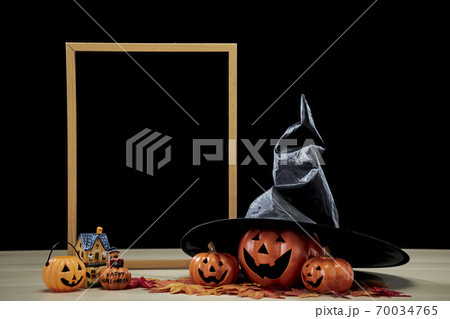 Halloween decoration pumpkin and Frame wooden 70034765
