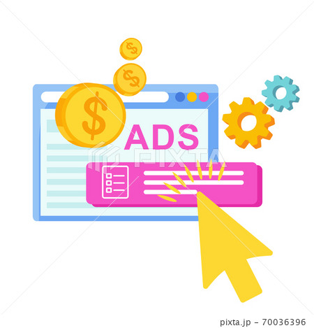 Pay per click infographics pictogram. Internet advertising model. Pay per click infographics pictogram. Internet advertising model. 70036396