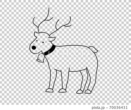 手描きのトナカイのイラスト かわいい シンプル クリスマス 鹿のイラスト素材