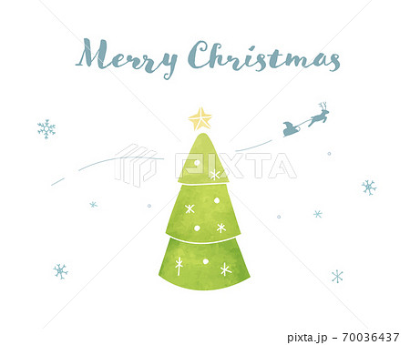 おしゃれなクリスマスツリーの背景の手描きイラスト クリスマスカード 水彩 シンプルのイラスト素材