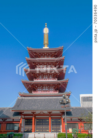 東京都・浅草 浅草寺(せんそうじ) 五重塔 東京都・浅草 浅草寺(せんそうじ) 五重塔 70036490