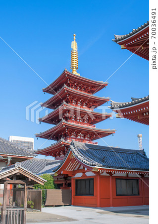 東京都・浅草 浅草寺(せんそうじ) 五重塔 東京都・浅草 浅草寺(せんそうじ) 五重塔 70036491