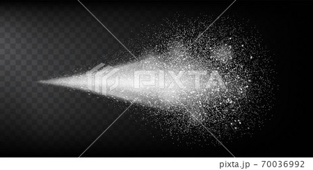 Transparent water spray mist of atomizer or smoke, paint dust particles. Vector illustration 70036992