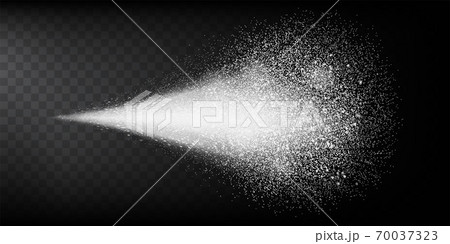 Transparent water spray mist of atomizer or smoke, paint dust particles. Vector illustration 70037323