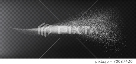 Transparent water spray mist of atomizer or smoke, paint dust particles. Vector illustration 70037420