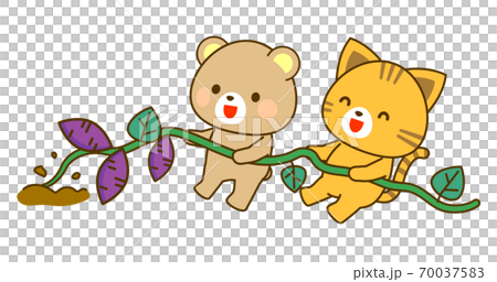 兒童秋馬鈴薯挖的插圖 70037583