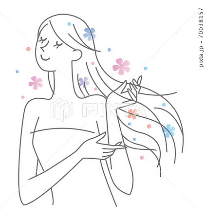 女性 ロングヘア イメージ イラスト 女性 ロングヘア イメージ イラスト 70038157