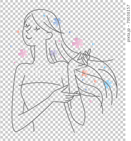 女性 ロングヘア イメージ イラスト 女性 ロングヘア イメージ イラスト 70038157