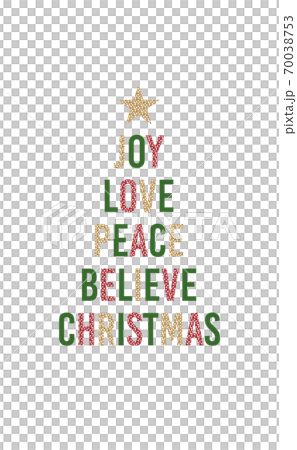 言葉でクリスマスツリー 白背景 言葉でクリスマスツリー 白背景 70038753