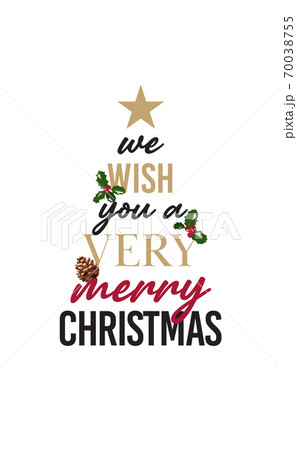 メッセージでクリスマスツリー 白背景 メッセージでクリスマスツリー 白背景 70038755