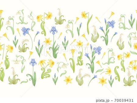 Seamless pattern, background with spring flowers 70039431