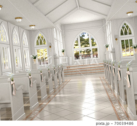 白い教会のイラスト素材