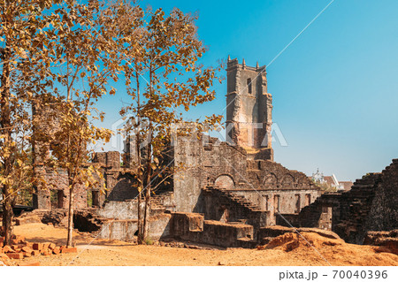 Old Goa, India. Main Altar Of Church Of St. Augustine In Ruined Church Complex. Church Was Completed In 1602. World Heritage Site, Churches And Convents Of Goa Old Goa, India. Main Altar Of Church Of St. Augustine In Ruined Church Complex. Church Was Completed In 1602. World Heritage Site, Churches And Convents Of Goa 70040396